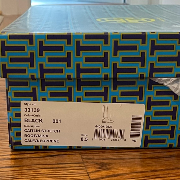 Tory Burch Caitlin Stretch Leather Boot in Black - Size 8.5 - Picture 7 of 9